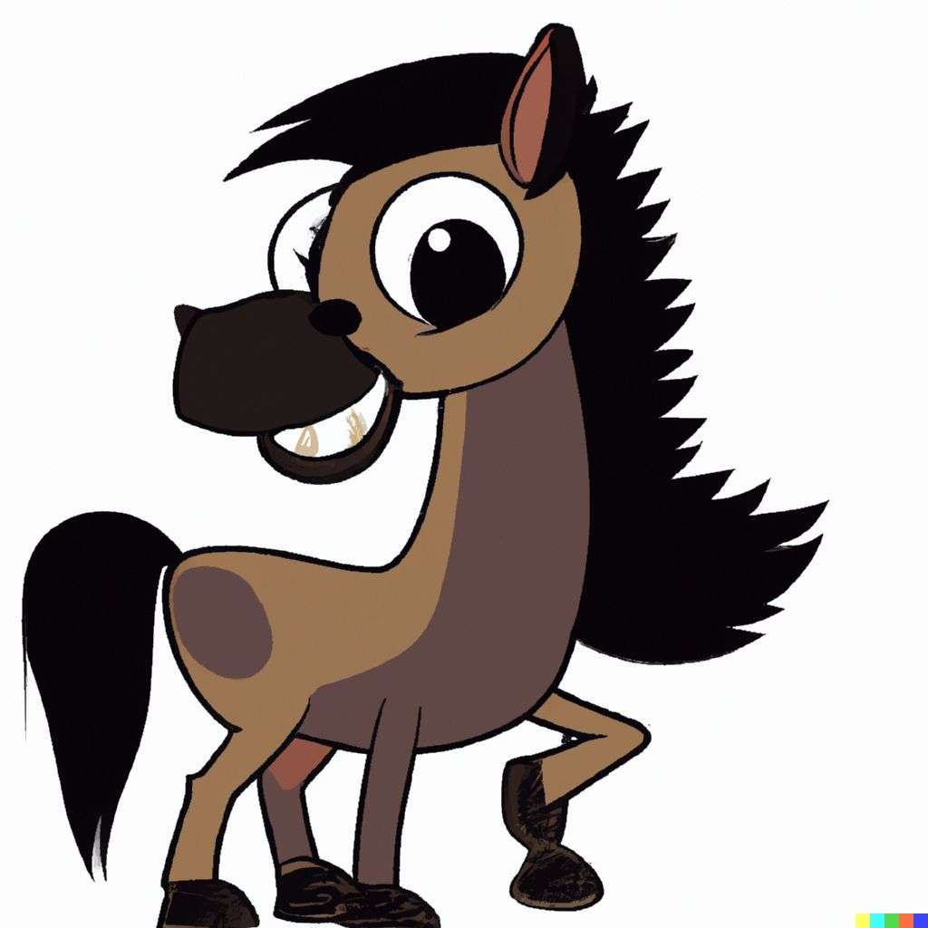 a horse, cartoon, chibi